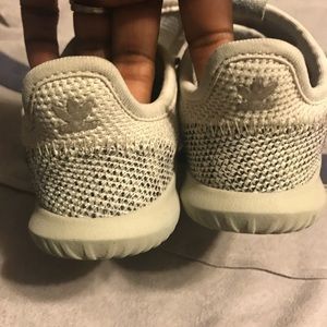 Adidas tan shoes no laces size 9 toddler